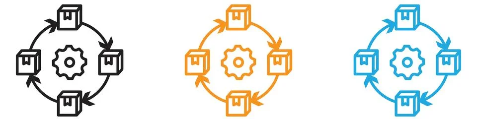 Supply chain icon vector logo set collection for web app ui Stock Illustration