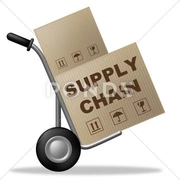Supply chain indicating shipping box and logistics Stock Illustration