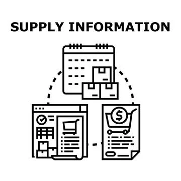 Supply chain information management concept illustration Illustrazione stock