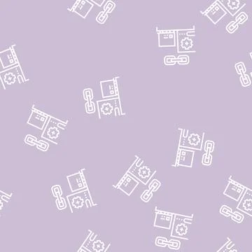 Supply chain line seamless pattern Stock Illustration