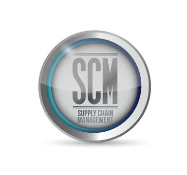 Supply chain management button illustration design over white Ilustração Stock