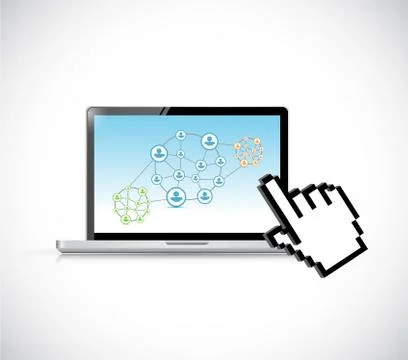 Supply chain management computer concept Stock Illustration