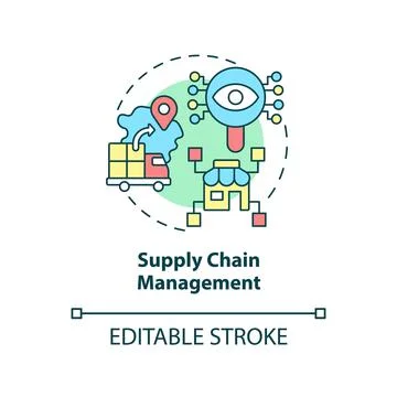 Supply chain management concept icon Stock Illustration