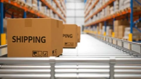 Supply Chain Management: Modern Distribution Center Stock Footage 316279368