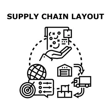 Supply chain management planning logistics operation concept イラスト素材