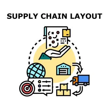 Supply chain management planning logistics operation concept 库存插图