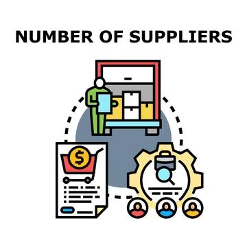 Supply chain management process selecting number of suppliers Stock Illustration