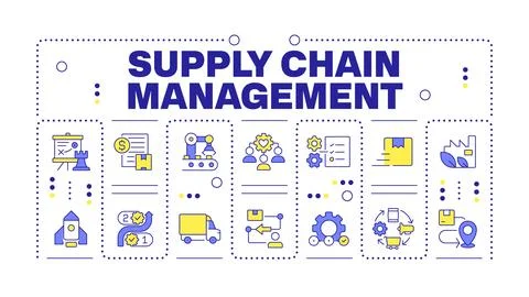 Supply chain management word concept isolated on white Stock Illustration