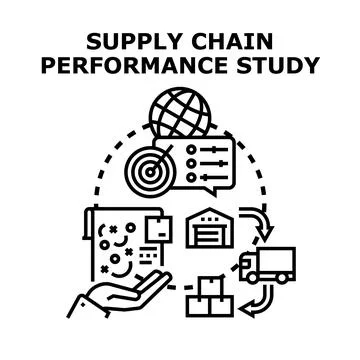 Supply chain performance study concept icon Stock Illustration