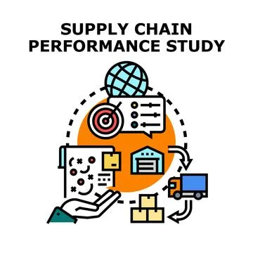 Supply chain performance study concept icon Stock Illustration
