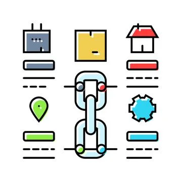 Supply chain planning logistic manager color icon vector illustration Stock Illustration