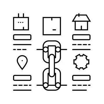 Supply chain planning logistic manager line icon vector illustration Stockillustratie