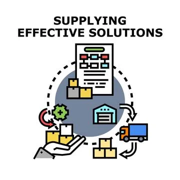 Supply chain process delivering effective business solutions 스톡 일러스트