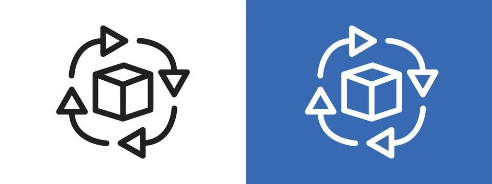 Supply chain process logo sign set vector outline Stock Illustration