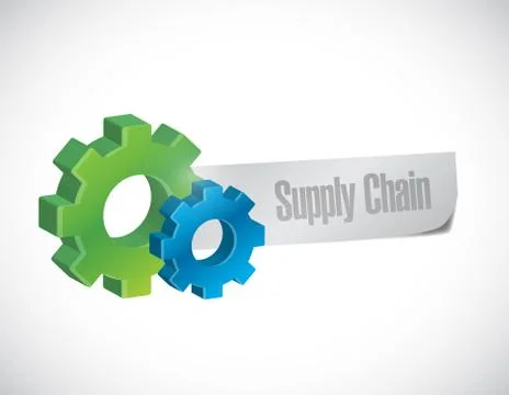 Supply chain sign illustration design Stock Illustration