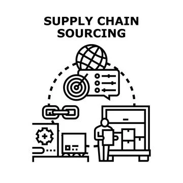 Supply chain sourcing strategy for global business operations イラスト素材
