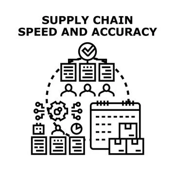Supply chain speed and accuracy concept vector イラスト素材