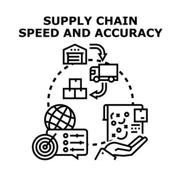 Supply chain speed and accuracy optimization concept Stock Illustration