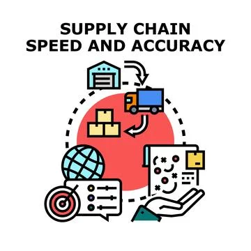 Supply chain speed and accuracy optimization concept Stock Illustration