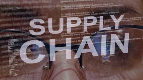 Supply Chain text on background of female developer Stock Footage 107394218
