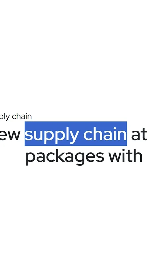Supply chain text search highlight on screen kinetic typography vertical Stock Footage 335720832
