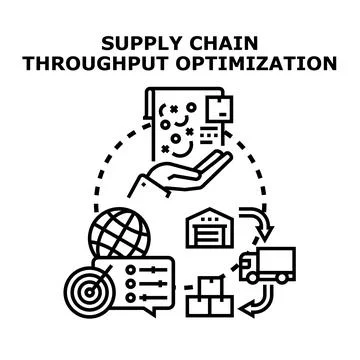 Supply chain throughput optimization cycle concept Stock Illustration