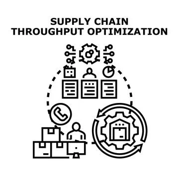 Supply chain throughput optimization logistics management process Stock Illustration