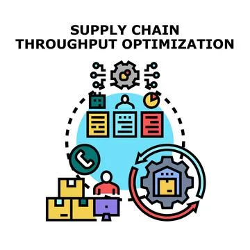 Supply chain throughput optimization logistics management process Stock Illustration