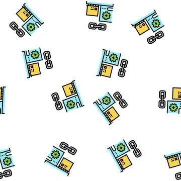 Supply chain vector seamless pattern Illustrazione stock