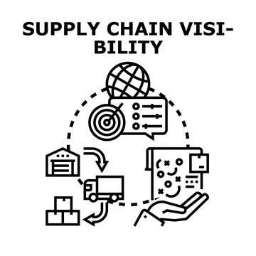 Supply chain visibility providing global logistics management Illustrazione stock