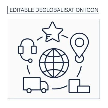 Supply chains line icon Stock Illustration