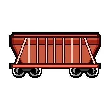 Supply coal wagon pixel art vector illustration Stock Illustration