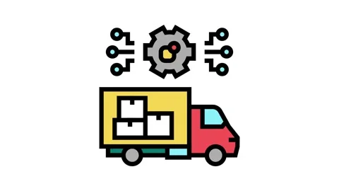 Supply developing color icon animation Video stock 224023076
