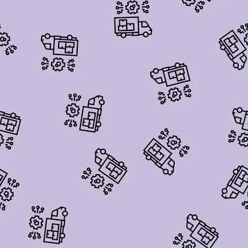 Supply developing line seamless pattern Stock Illustration