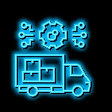 Supply developing neon glow icon illustration Stock Illustration