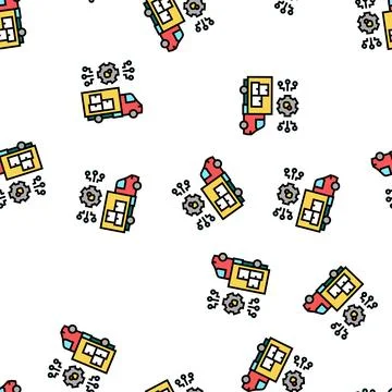 Supply developing vector seamless pattern Illustrazione stock