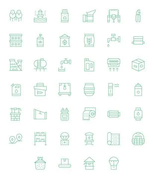Supply Digital Vector Pack containing 40 Pixel Optimized Thin Line 256x256 .. Stock Illustration