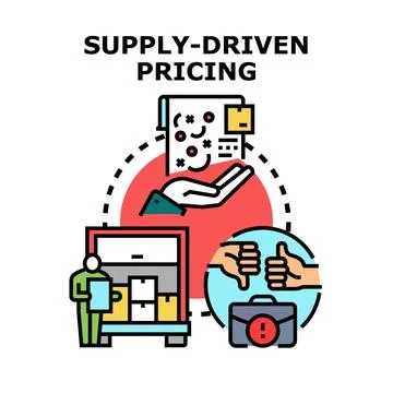 Supply driven pricing concept for market value 스톡 일러스트