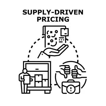 Supply driven pricing concept for market value 스톡 일러스트