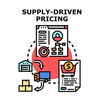 Supply driven pricing concept visualizing market value Stock Illustration