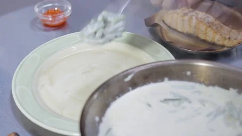 Supply fried salmon fish Stock Footage 77088820