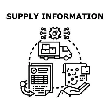 Supply information sharing logistics data management process Stock Illustration