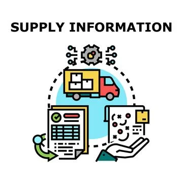 Supply information sharing logistics data management process Stock Illustration