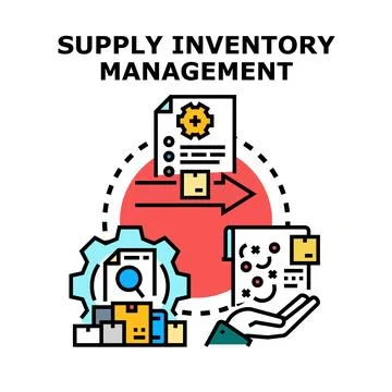 Supply inventory management process optimization control loop Stock Illustration