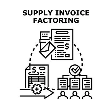 Supply invoice factoring concept vector illustrating business finance Stock Illustration