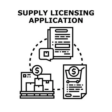 Supply licensing application process concept illustration Stock Illustration