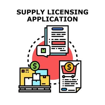 Supply licensing application process concept illustration Stock Illustration