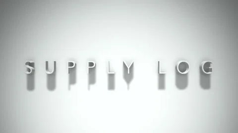 Supply log 3D title animation with shadows on a white background Stock Footage 297671777