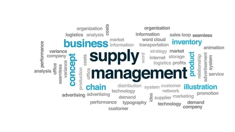 Supply management animated word cloud. Kinetic typography. Stock Footage 101385815