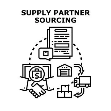 Supply partner sourcing and logistics management 스톡 일러스트